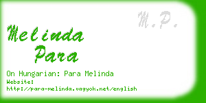 melinda para business card
